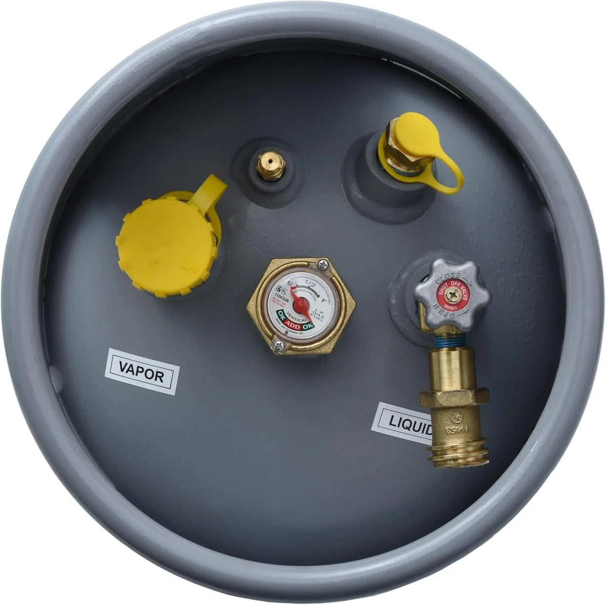 Steel Forklift Propane Tank Cylinder with Built-in Gauge, Gray