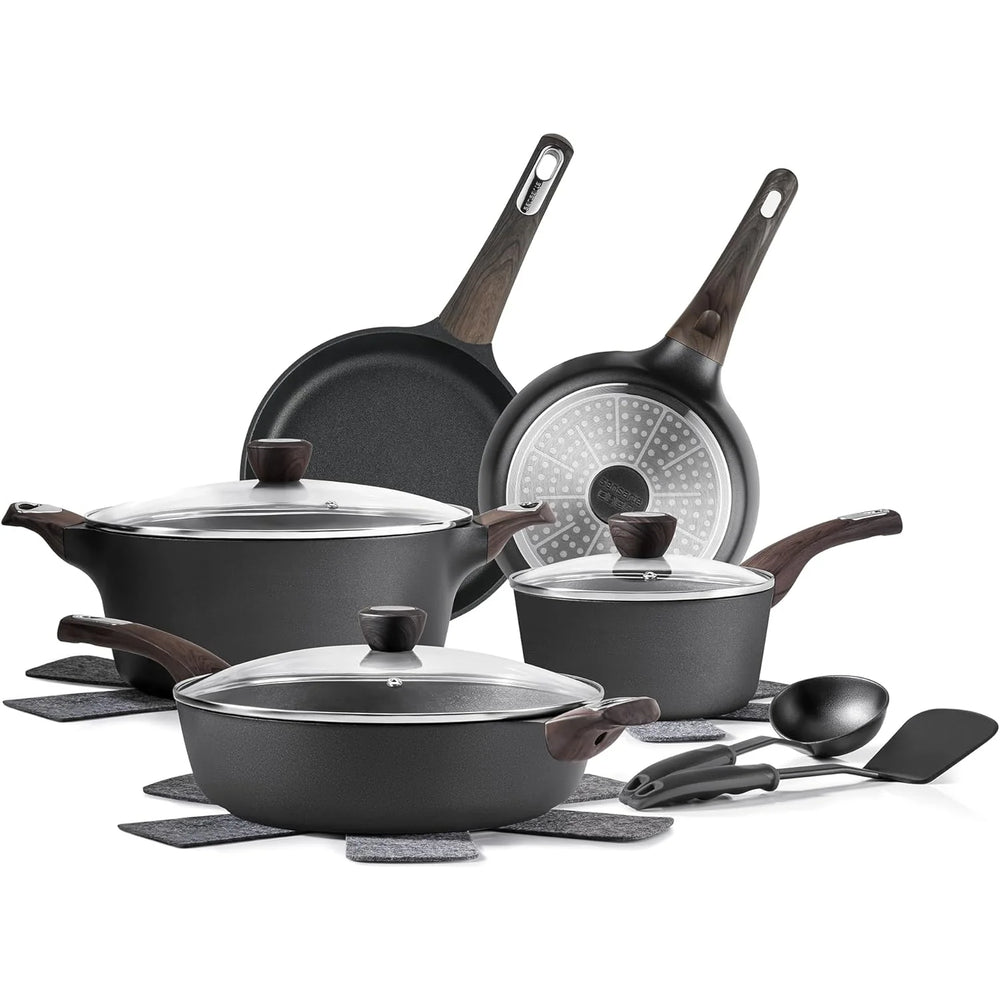 Cookware Sets, Pots and Pans Set Non Stick, 14-PIECE Induction Cookware, Non Toxic Healthy Non Stick Kitchen Cooking Set, with Frying Pans…