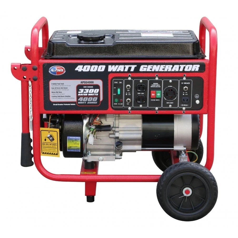 4000 Watt Generator , 4000W Portable Generator for Home Use Power Backup, RV Standby, Hurricane Damage Restoration Power Backup