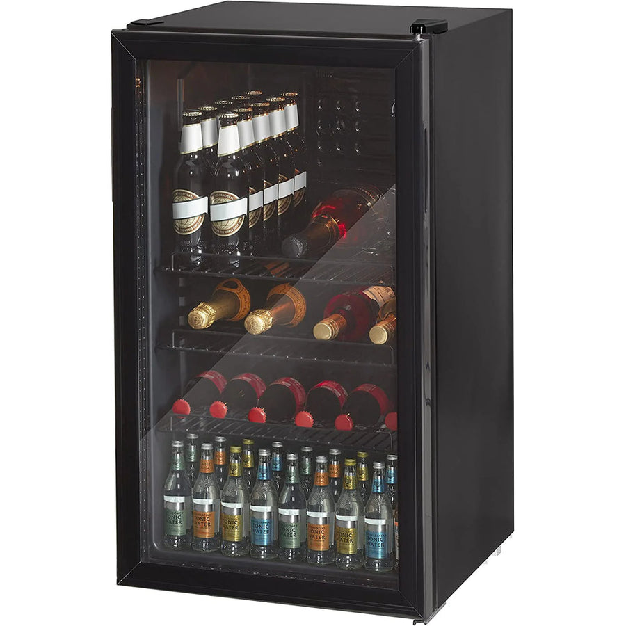 80L Glass Fronted Under Counter Fridge, Wine Beer and Beverage Cooler