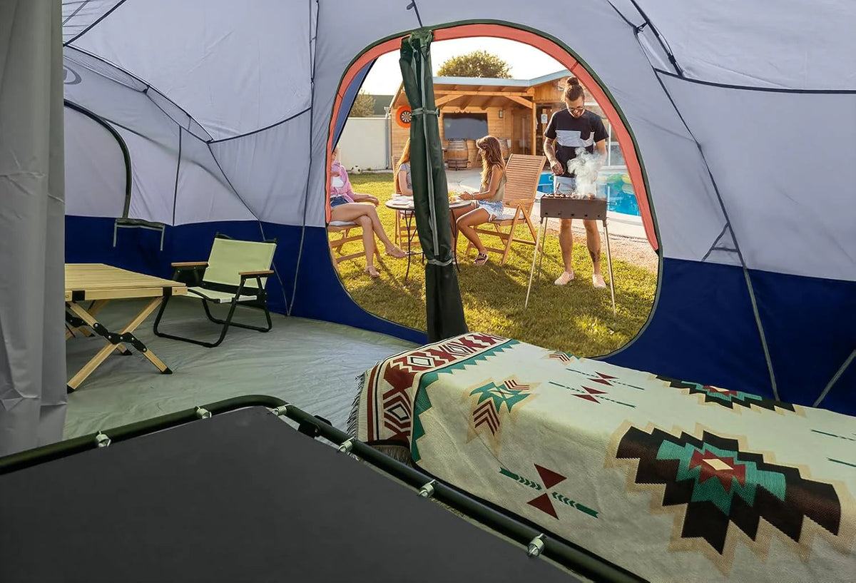Camping Tent 10-PERSON-FAMILY Tents, Parties, Music Festival Tent, Big, Easy Up, 5 Large Mesh Windows, Double Layer, 2 Room, Waterproof,…