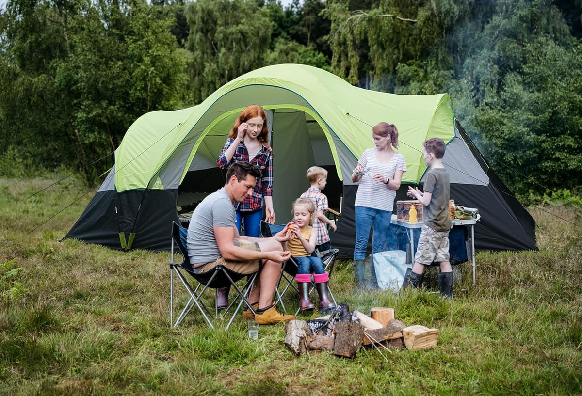 Camping Tent 10-PERSON-FAMILY Tents, Parties, Music Festival Tent, Big, Easy Up, 5 Large Mesh Windows, Double Layer, 2 Room, Waterproof,…