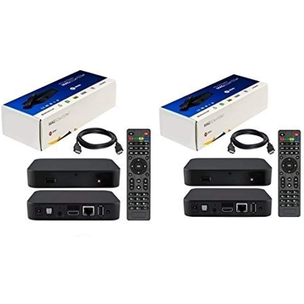 Package of 2 } Iptv Box + in Built Wifi + Hdmi Cable + Remote + Power Adapter
