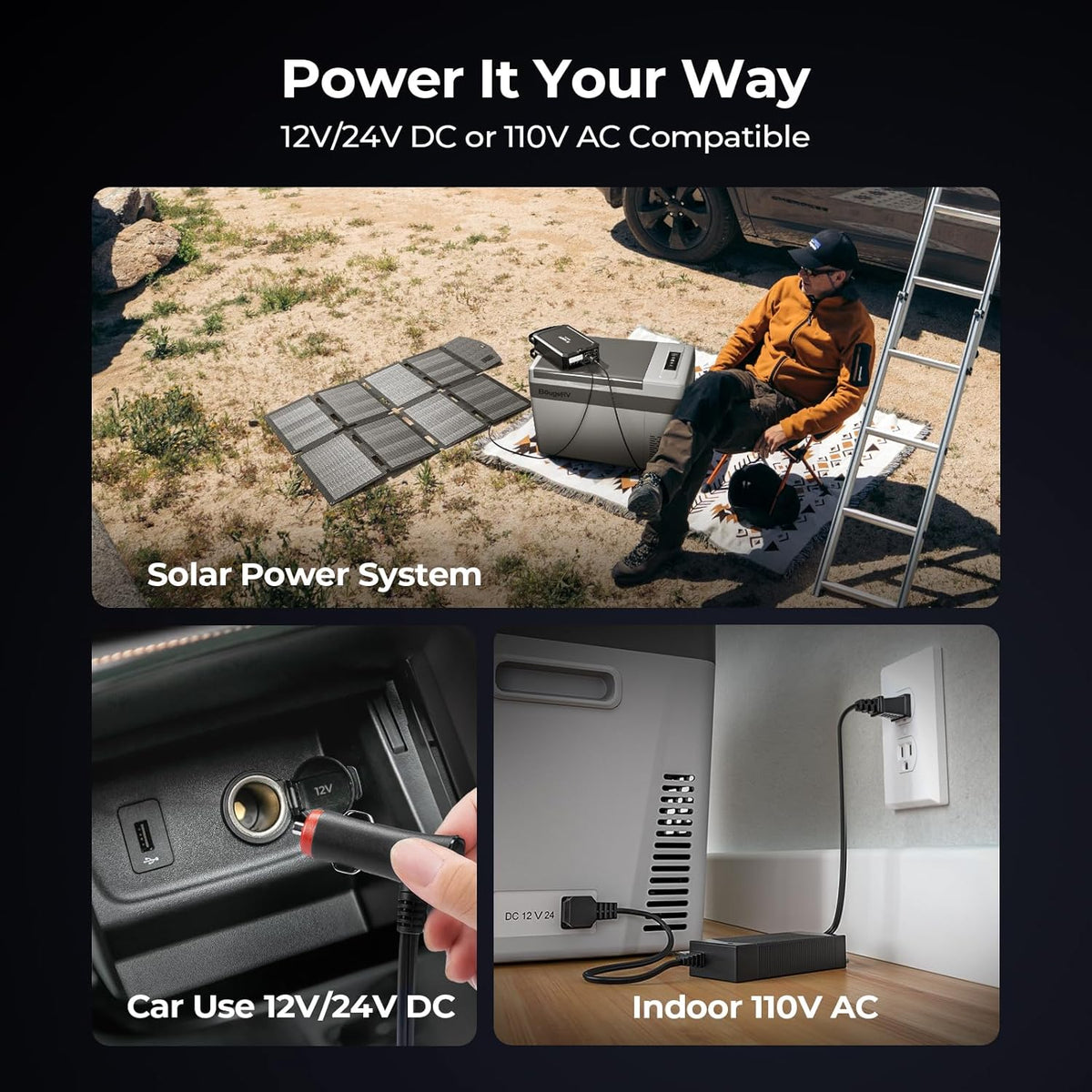 12 Volt Refrigerator 12V Car Fridge 23 quart Portable Freezer Compressor Cooler 12/24V Dc 110~240 Volt AC for Truck Van RV Camper Suv Travel…
