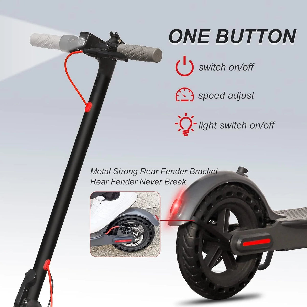Electric Scooter - 8.5" Solid Tires, 350W Motor, Up to 19 Mph and 21-23 Miles Long-range Portable Foldable Commuting Scooter for Adults with…