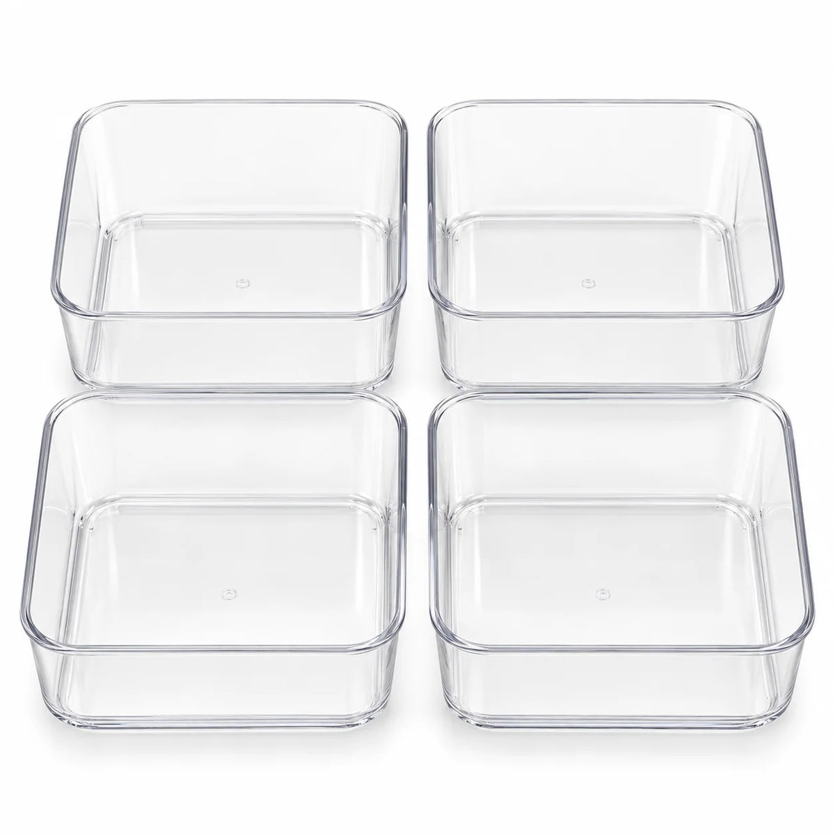 Clear Square Drawer Organizer Trays, 4-Pack