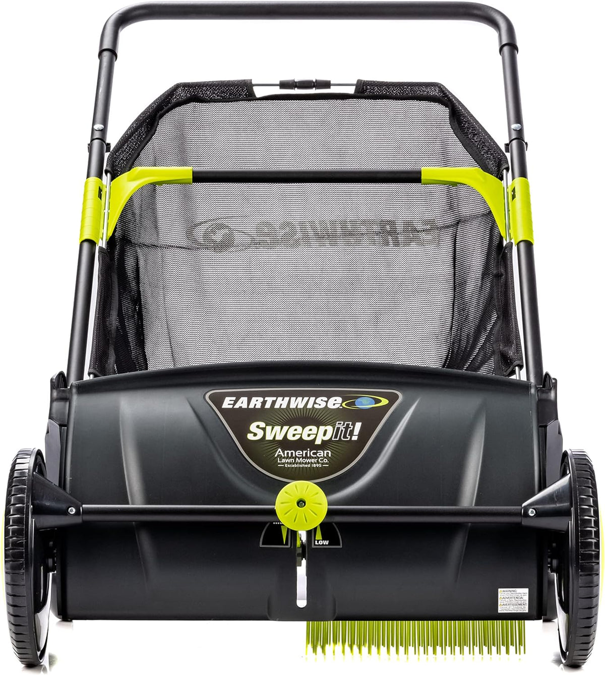 21-INCH Width Leaf & Grass Push Lawn Sweeper, Black