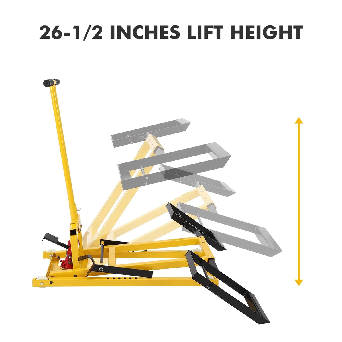 Lawn Mower Lift with Hydraulic Jack, 26 Inches Lawn Mower Lift, Welded Solid Steel Construction, Weight Capacity 500 lbs, for Riding Lawn…