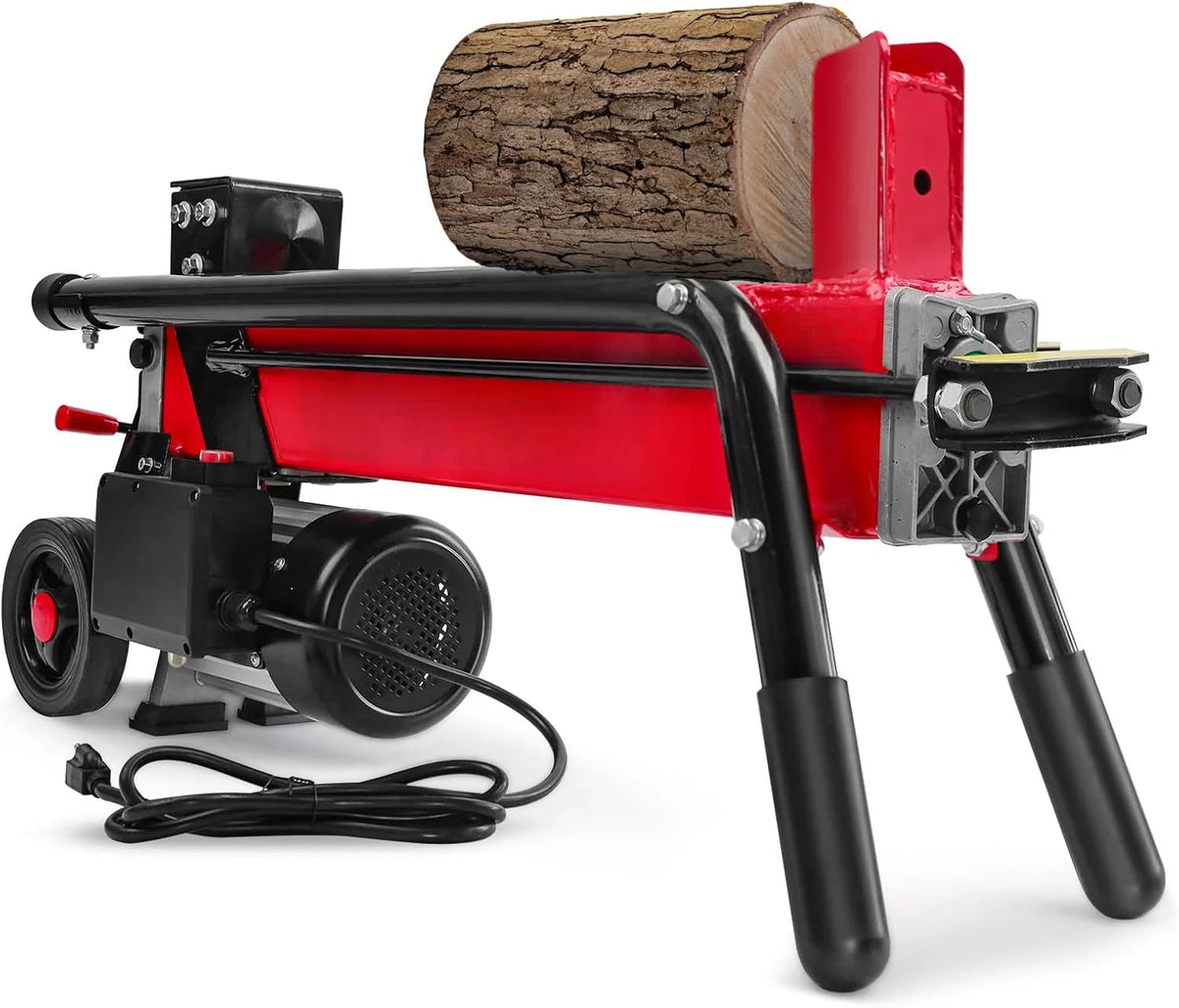 Electric Log Splitter 7-TON - Efficient Wood Splitter with 3500 Motor Speed, 15 Amp, Horizontal Full Beam Design and Steel Wedge for…