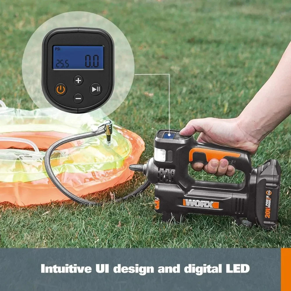 20V Max Cordless Multi-function Air Pump Inflator (1 X 2.0AH Battery and 1 X Charger Included) - Black