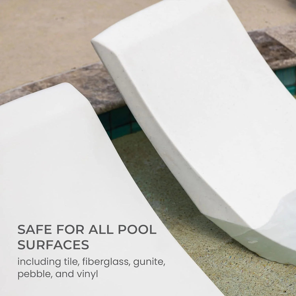 Classic White - In-pool Chaise Lounger - Designed for Water Depths Up to 9" - Aqua Outdoors - Set of 2 - Compatible with All Pool Types -…