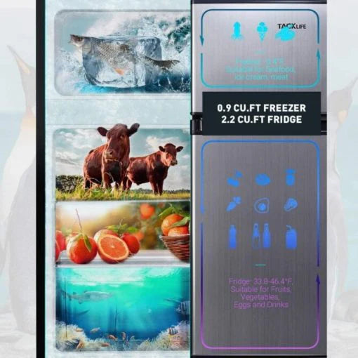 Mini Fridge with Freezer, 3.1 Cu.ft Small Refrigerator, Compact Refrigerator with LED Light