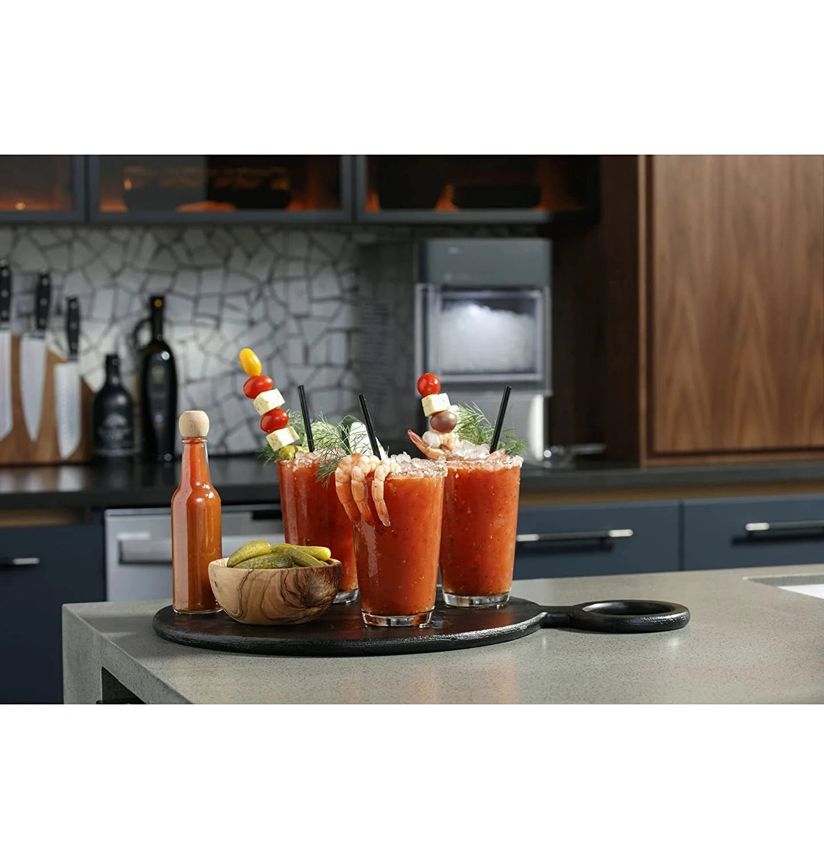2.0 Countertop Nugget Ice Maker | Ice Machine with Wifi Connectivity | Smart Home Kitchen Essentials | Black Stainless