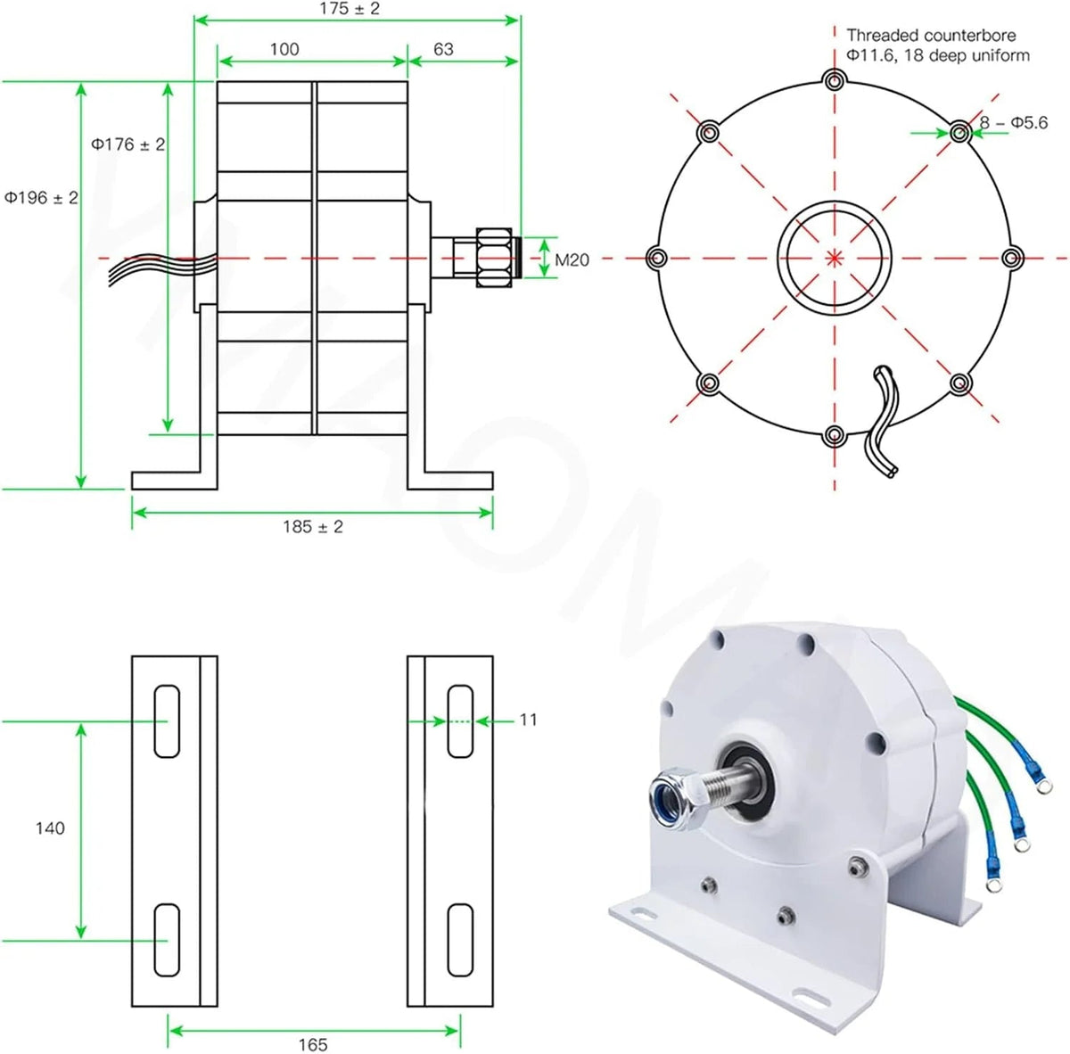 12000W Low Rpm Permanent Magnet Generator 12V 24V 48V 120V 220V Free Energy Gearless Permanent Magnet Generator Motor DIY for Wind Turbine w