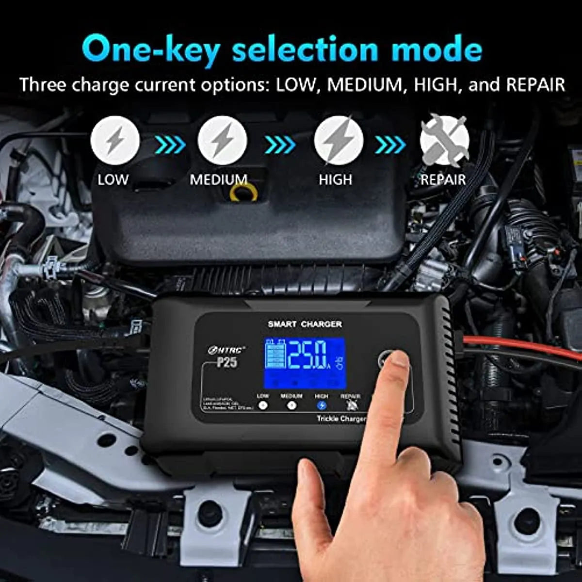 25-AMP Smart Battery CHARGER,LITHIUM,LIFEPO4,LEAD-ACID Agm/gel/sla.. Car Battery Charger,trickle Charger, Maintainer/deep Cycle…