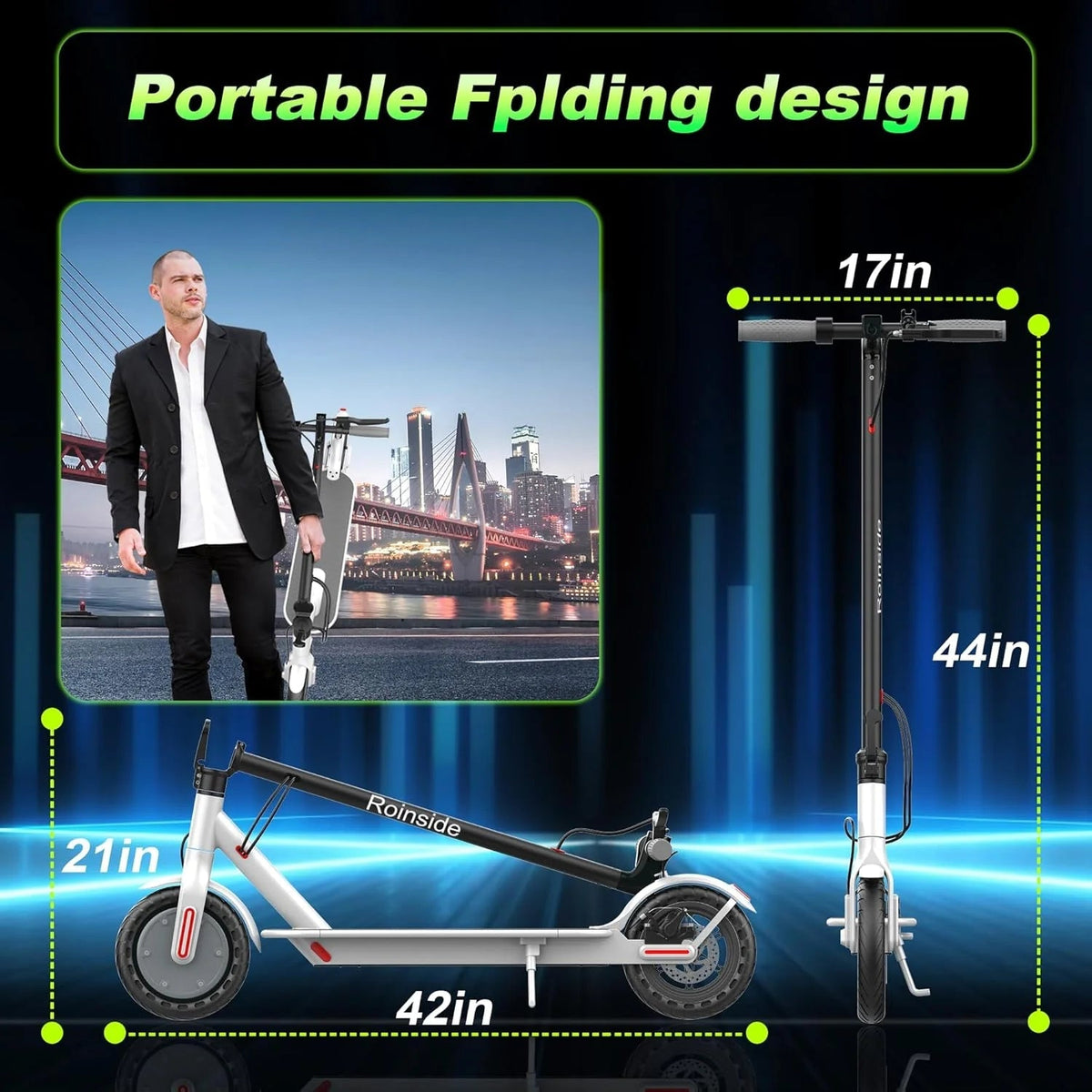 Electric Scooter - 8.5" Solid Tires, 350W Motor, Up to 19 Mph and 21-23 Miles Long-range Portable Foldable Commuting Scooter for Adults with…