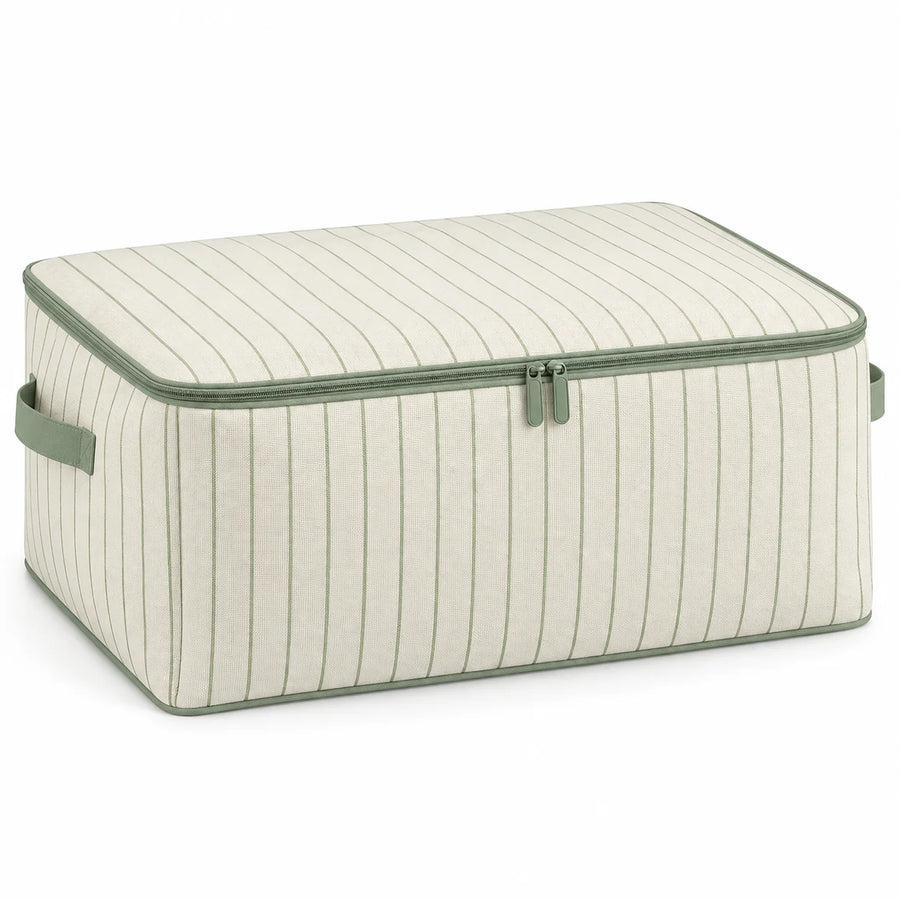 Sage Stripe Seasonal Clothes Storage Bag, Wide