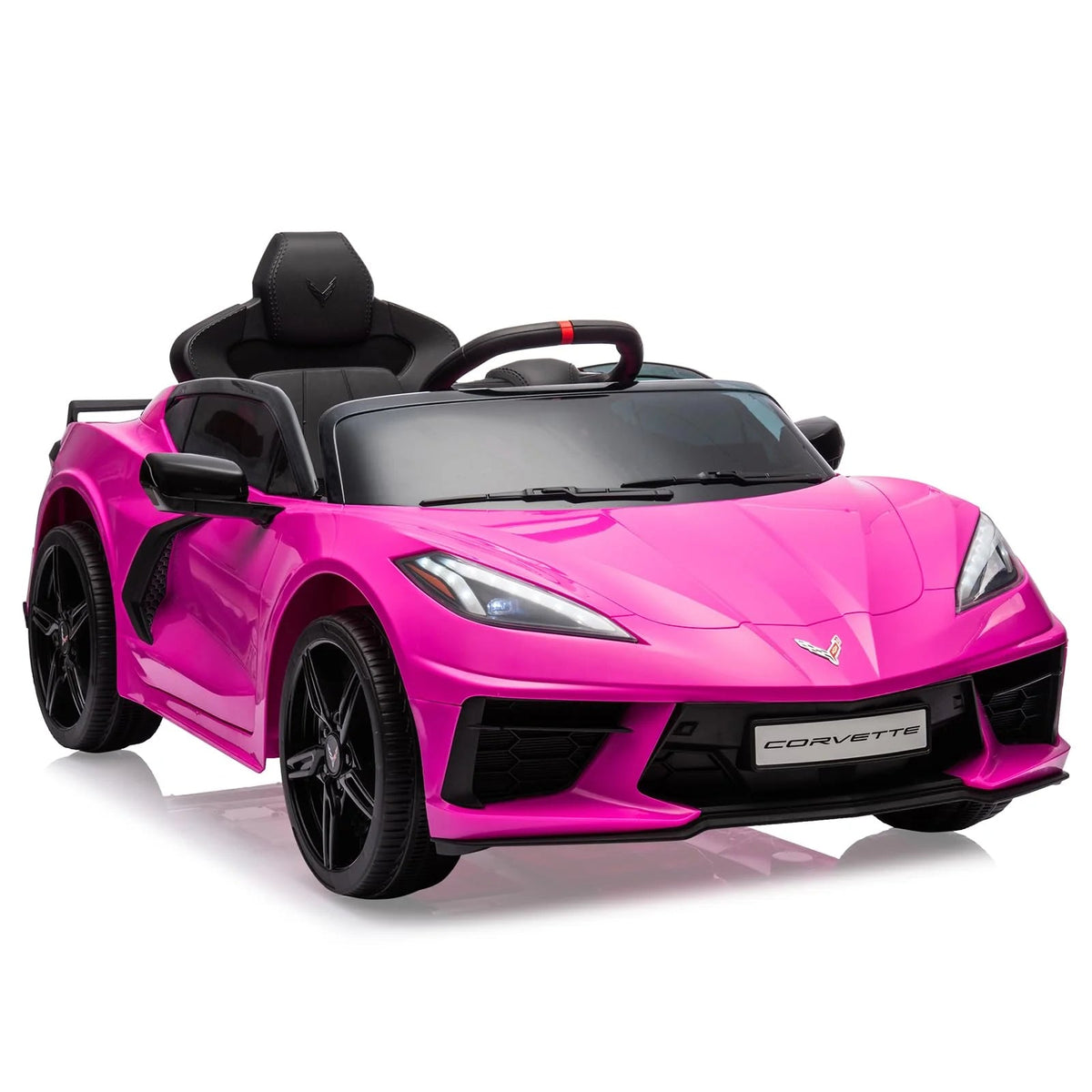 12V Kids Ride on Car Corvette Battery Powered Car Toddles Electric Sports Car Toy with Remote Control, Visual Dashboard, LED Lights, Music,…