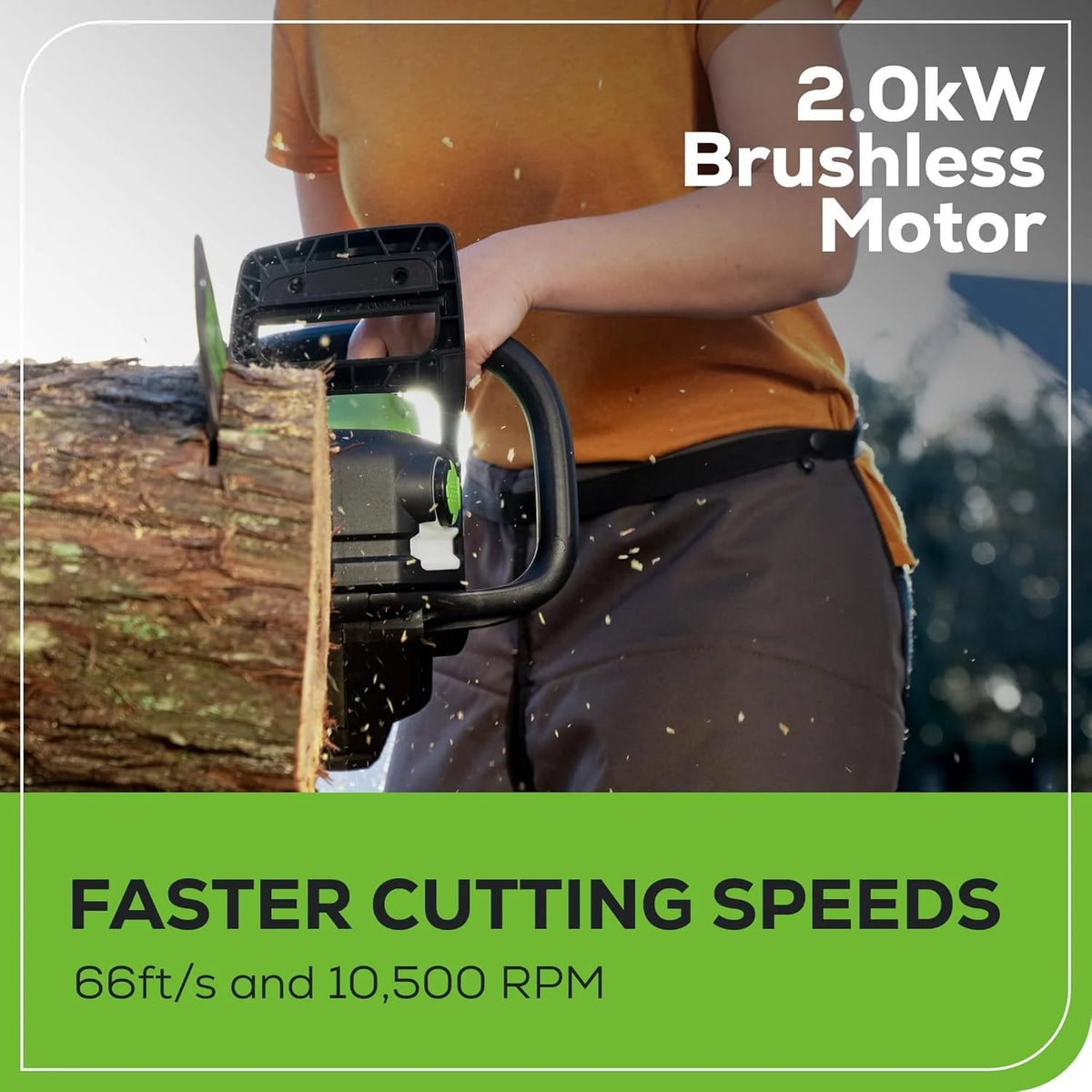 40V 16" Brushless Cordless Chainsaw, 4.0AH Battery and Charger Included