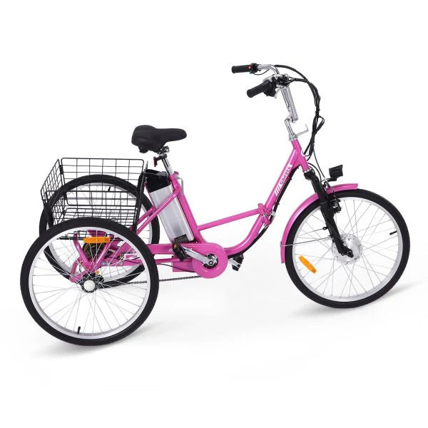 Electric Tricycle for Adults, 7 Speeds Folding Electric Trike, 24 Inch 3 Wheel Motorized Bicycle w/ 36V 10AH Removable Battery, E Trikes…