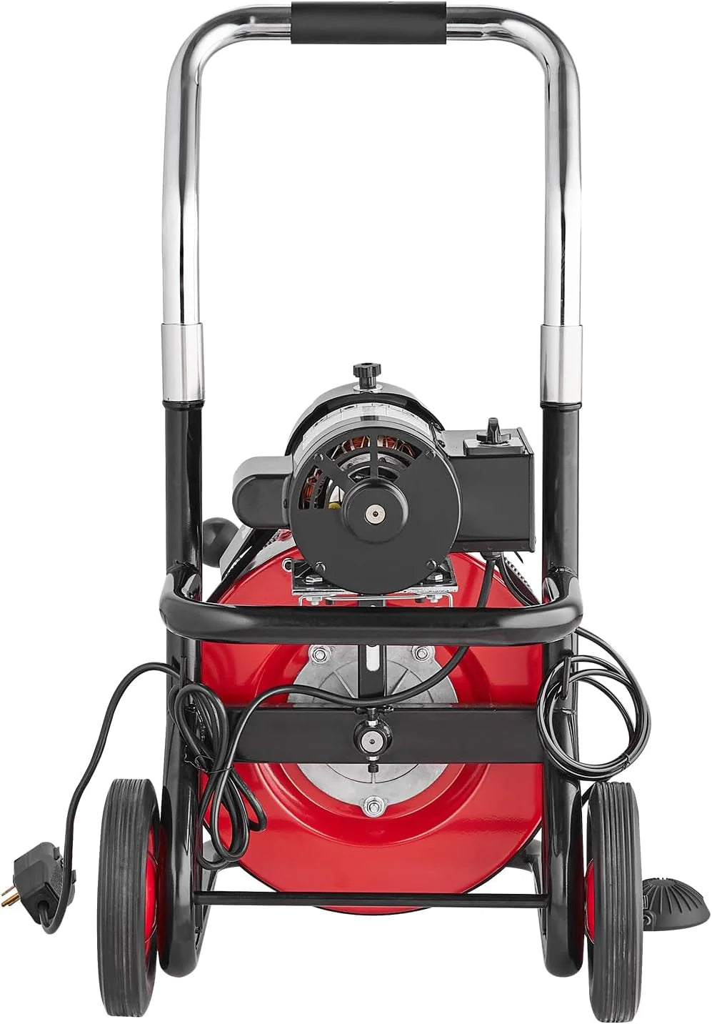 Drain Cleaner Machine 100FT X 1/2 Inch, Auto Feed Sewer Snake Auger on Wheels, 550W Portable Drain Cleaning Machine with 8 Cutters &…