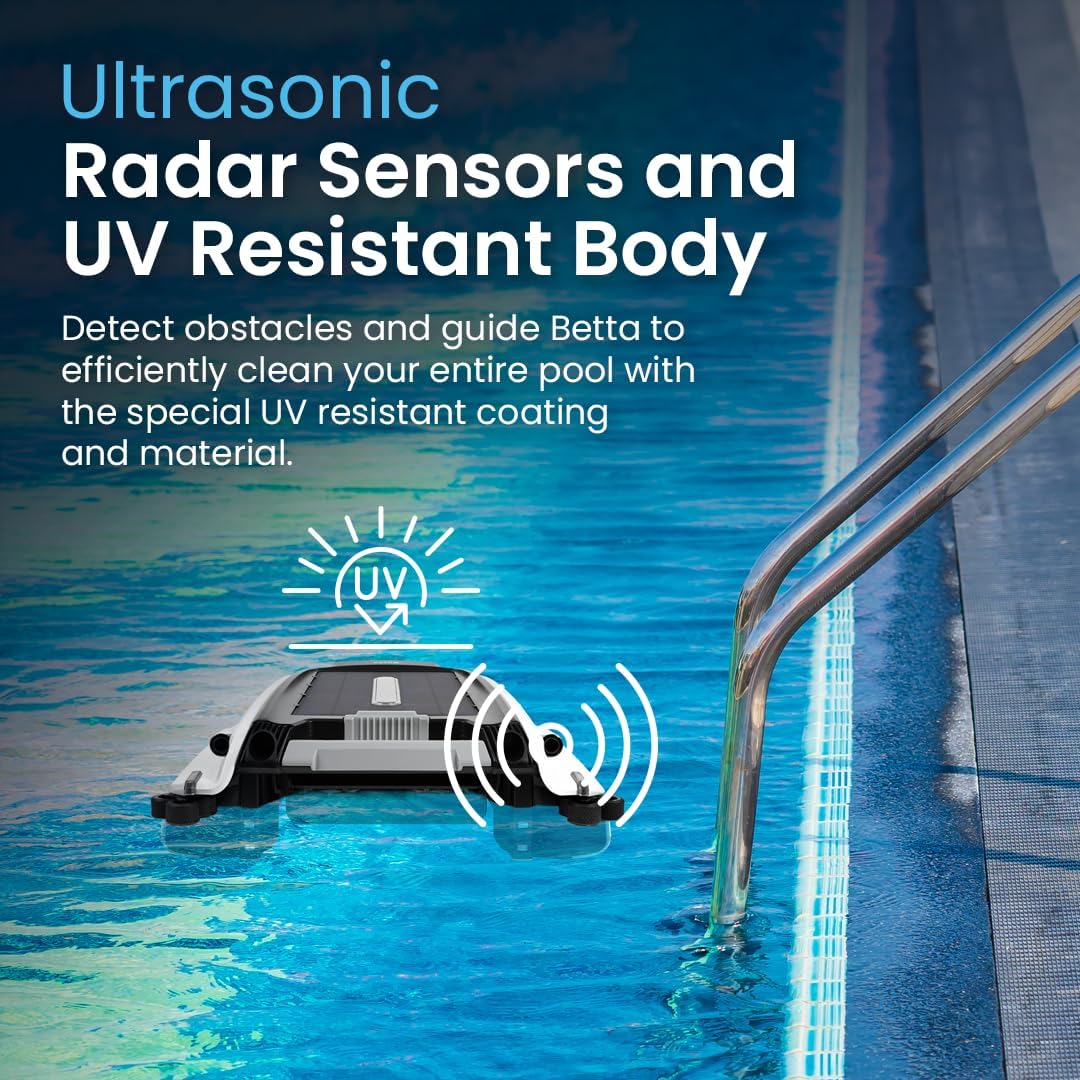 Betta Se Solar Powered Automatic Robotic Pool Surface Skimmer Cleaner with 30 Hour Continuous Cleaning Battery Power and Re Engineered Twin