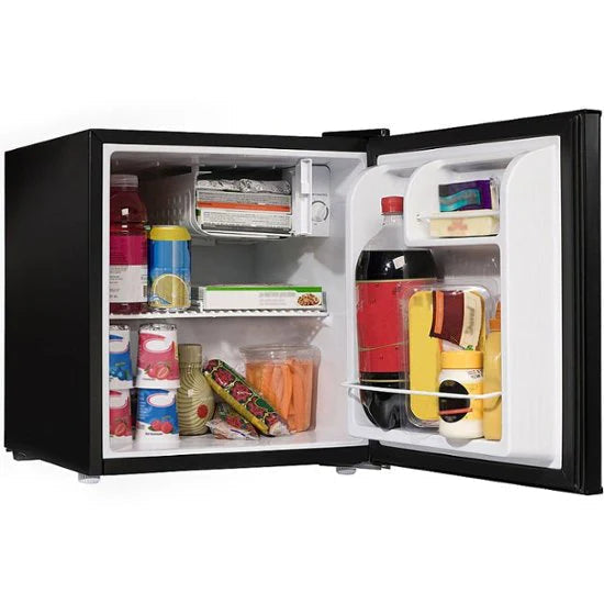 1.7-CU. ft. Single-door Mini Refrigerator with Half-width Chiller Compartment Black