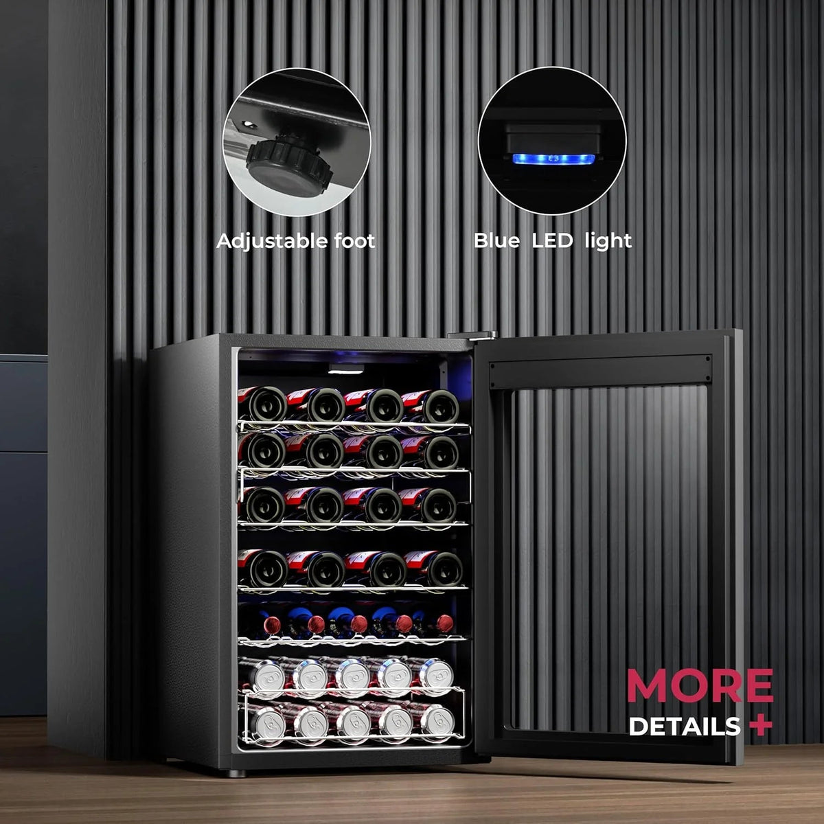 Beverage Refrigerator Cooler - 126 Can Mini Fridge with Glass Door for Soda Beer or Wine, Beverage Cooler for Home, Office, Bar with…