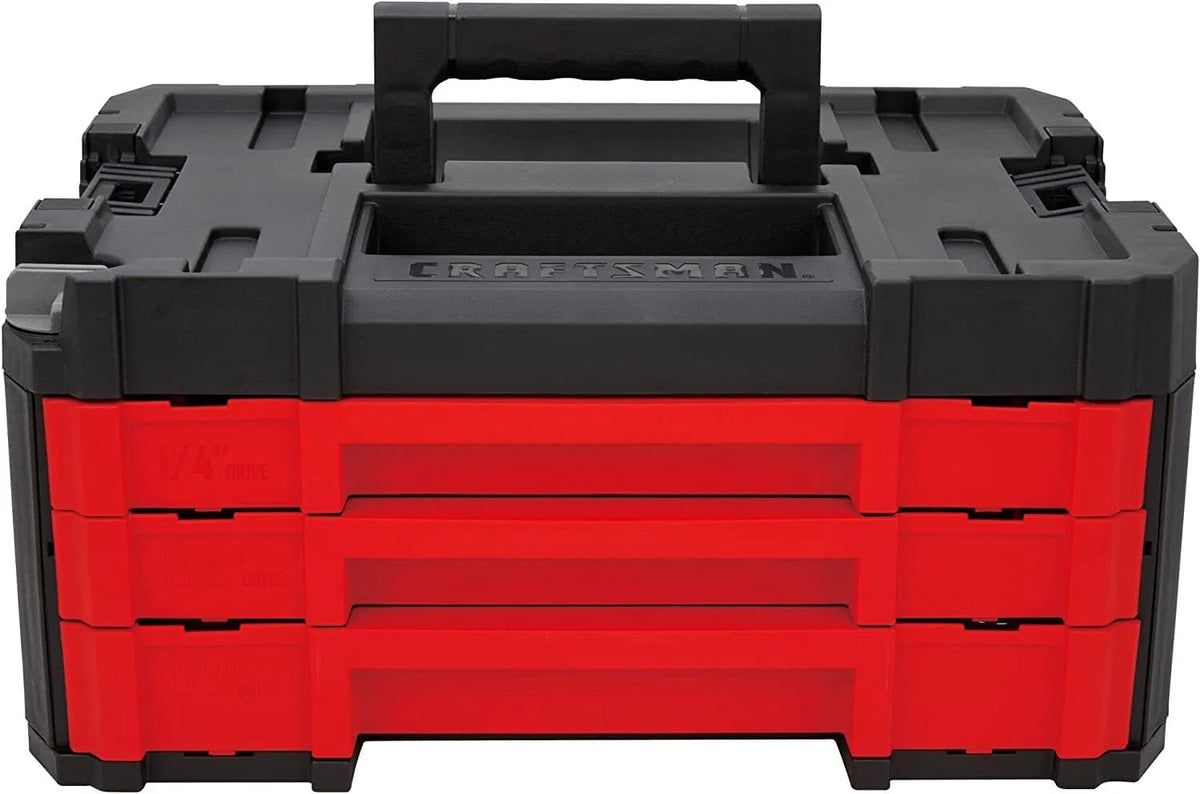 262-PIECE Mechanic Tool Set, Master Socket Set with 3-DRAWER Versastack Tool Box, Sae/metric Set