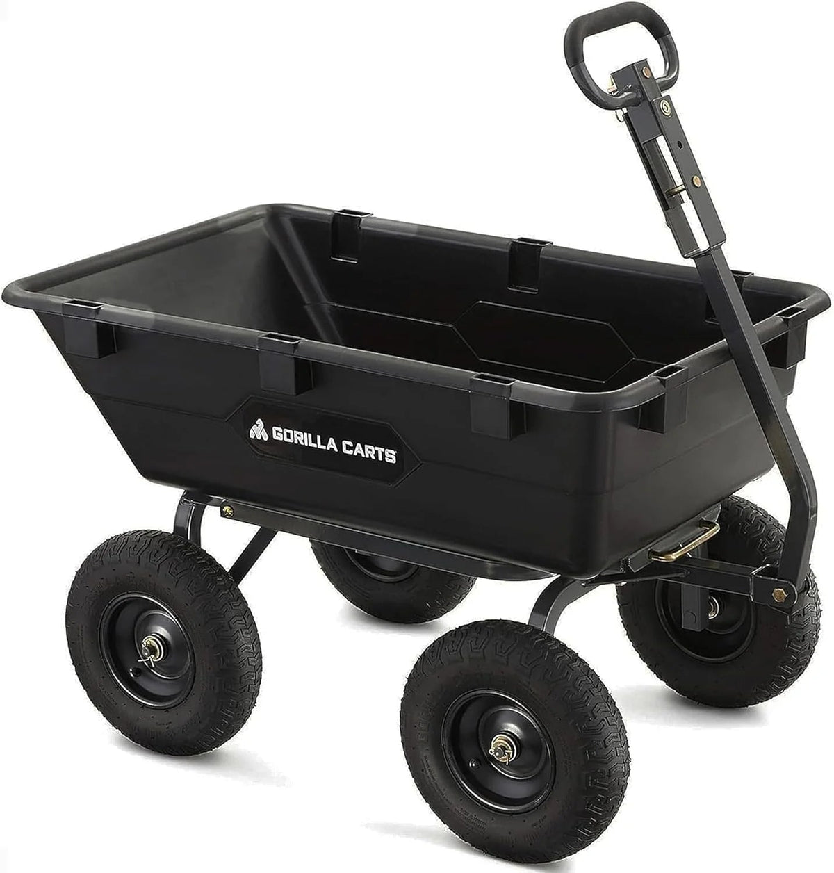 Heavy Duty Poly Utility Dump Wagon Garden Cart W/pneumatic Tires, 6 Cu ft - 1200 lb Capacity Outdoor Wheelbarrow for Yard, Landscaping &…