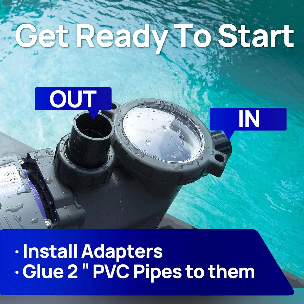 Aquastrong in Above Ground Pool Pump High Flow with Timer 2HP 8917 Gph 220V