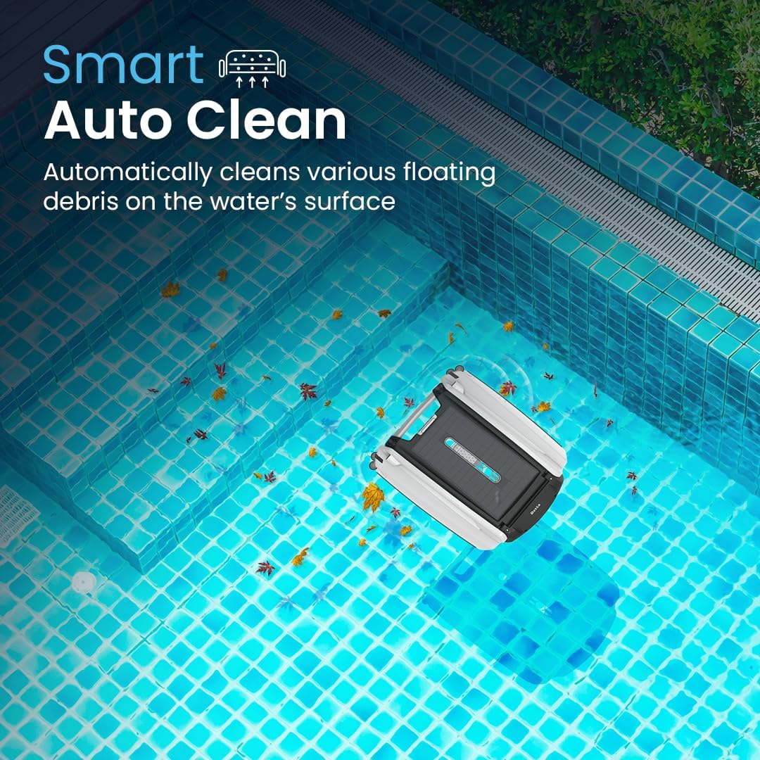 Betta Se Solar Powered Automatic Robotic Pool Surface Skimmer Cleaner with 30 Hour Continuous Cleaning Battery Power and Re Engineered Twin