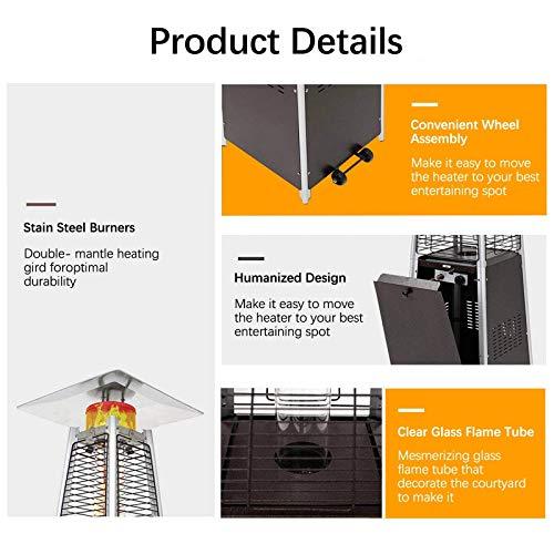 2-SETS Pyramid Outdoor Heater Standing, 42,000 btu Tower Patio Heaters Propane