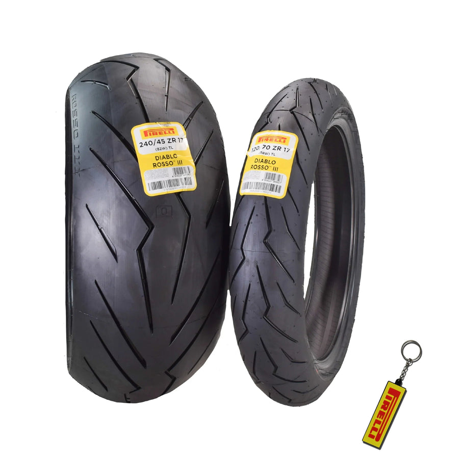120/70ZR17 Front & 240/45 Rear Tire with Keychain