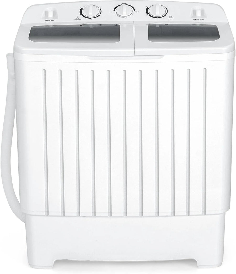 Portable Washing Machine, Twin Tub 20 lbs Capacity, WASHER(12 lbs) and SPINNER(8 lbs), Durable Design, Timer Control, Compact Laundry Washer…