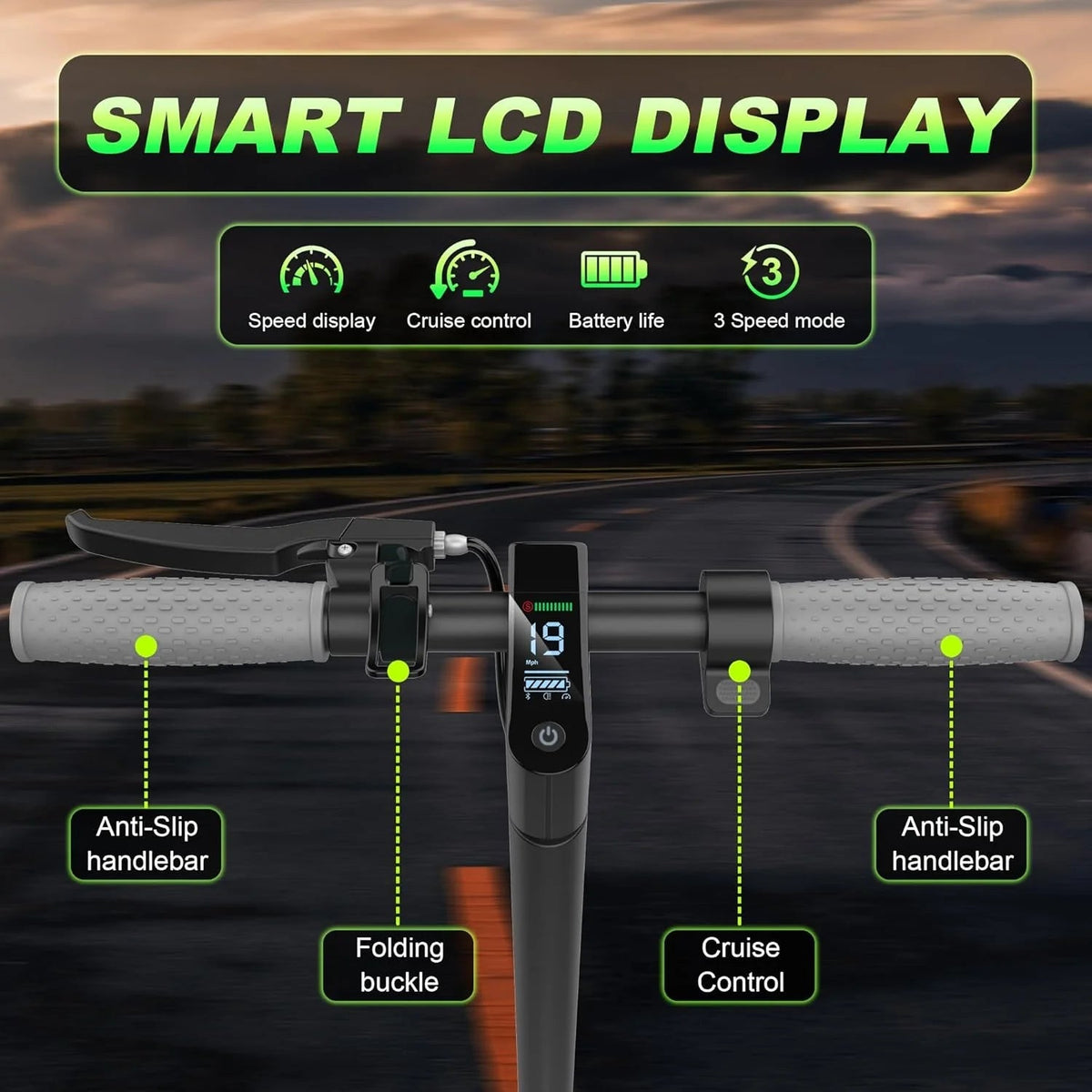 Electric Scooter - 8.5" Solid Tires, 350W Motor, Up to 19 Mph and 21-23 Miles Long-range Portable Foldable Commuting Scooter for Adults with…