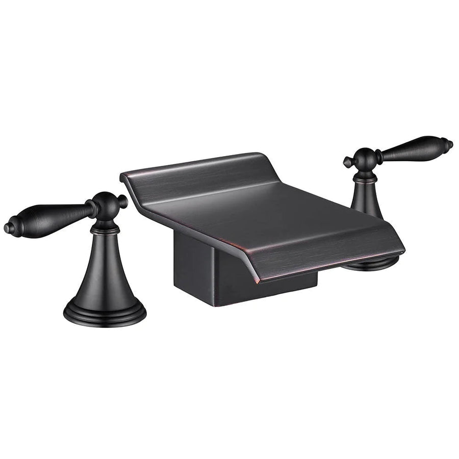 2-HANDLE Waterfall Bathroom Bathtub Faucet Oil Rubbed Bronze