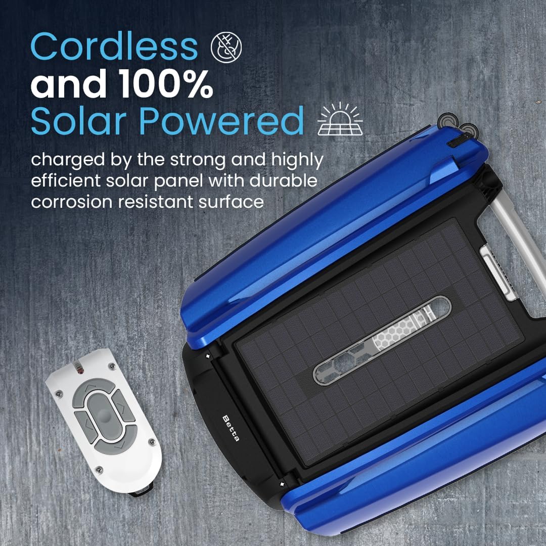 Betta Se Solar Powered Automatic Robotic Pool Surface Skimmer Cleaner with 30 Hour Continuous Cleaning Battery Power and Re Engineered Twin