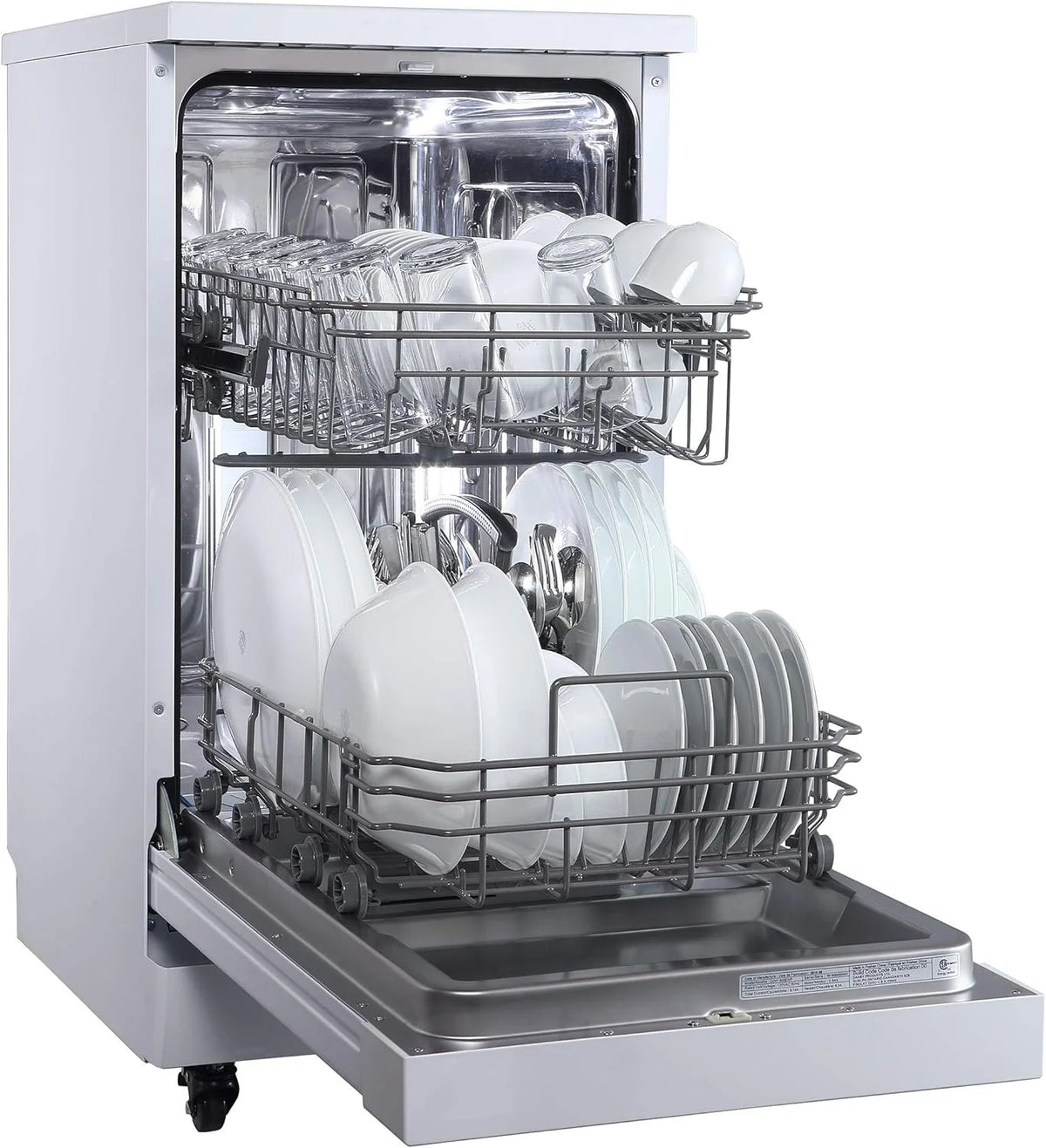 Portable Dishwasher, 18IN Wide, 8 Place Settings Capacity, White