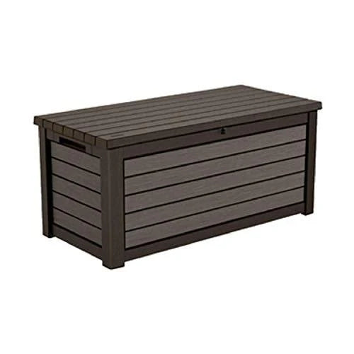 165 gallon Weather Resistant Resin Deck Storage Container Box Outdoor Patio Garden Furniture, Brown