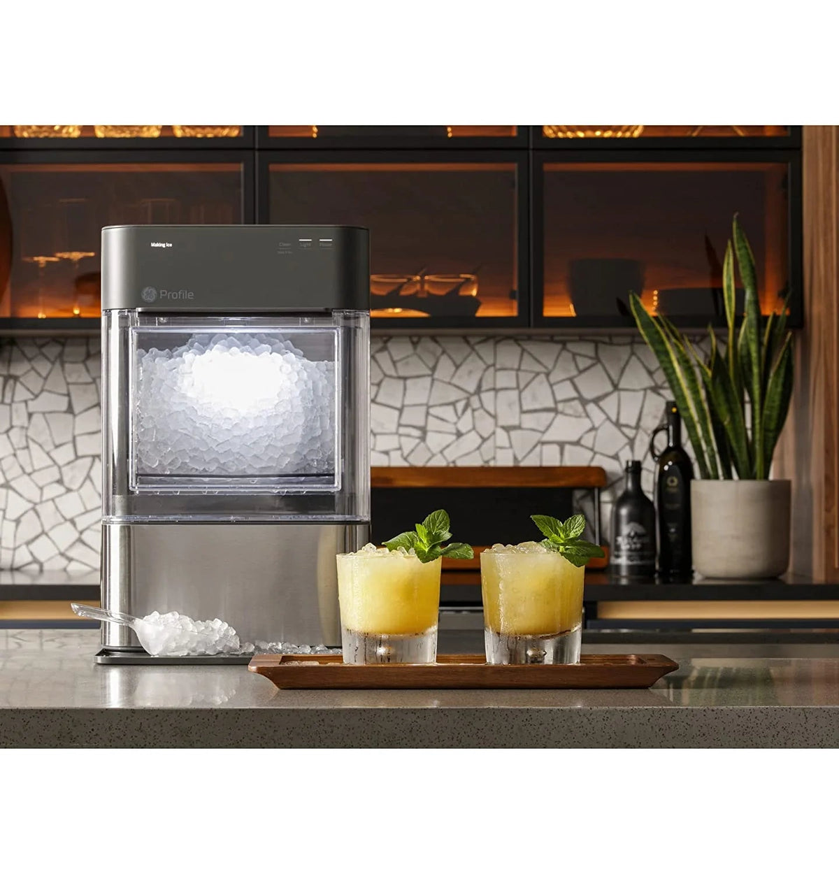 2.0 Countertop Nugget Ice Maker | Ice Machine with Wifi Connectivity | Smart Home Kitchen Essentials | Black Stainless