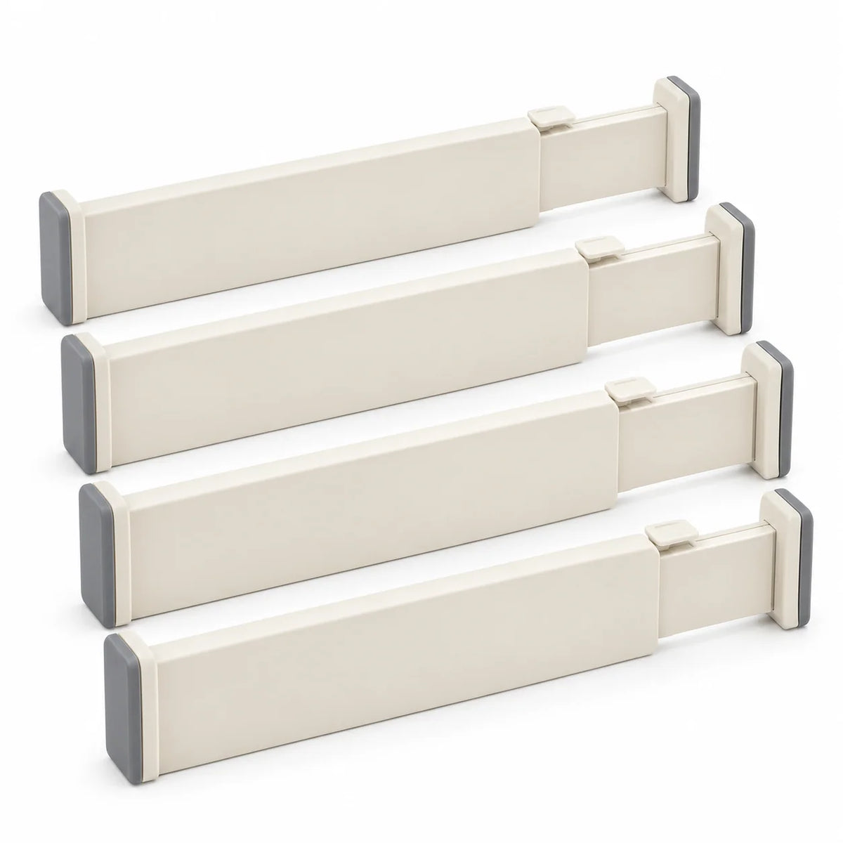 Ivory Compact Adjustable Drawer Dividers, 4-Pack
