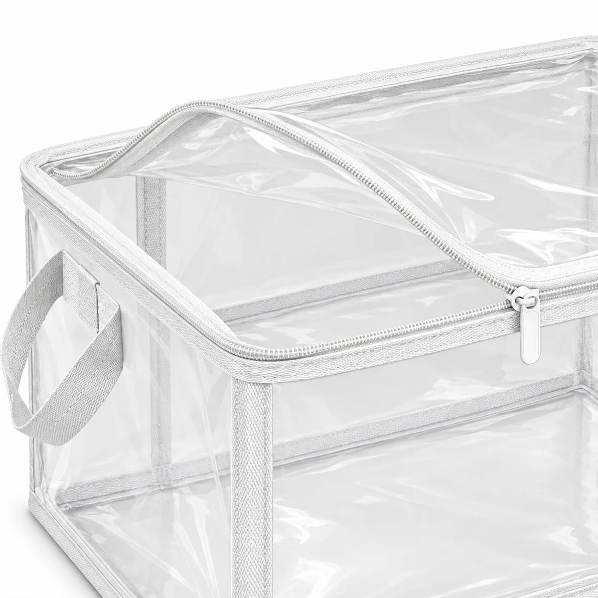 Clear White-Trim Clothes Storage Bag, Medium