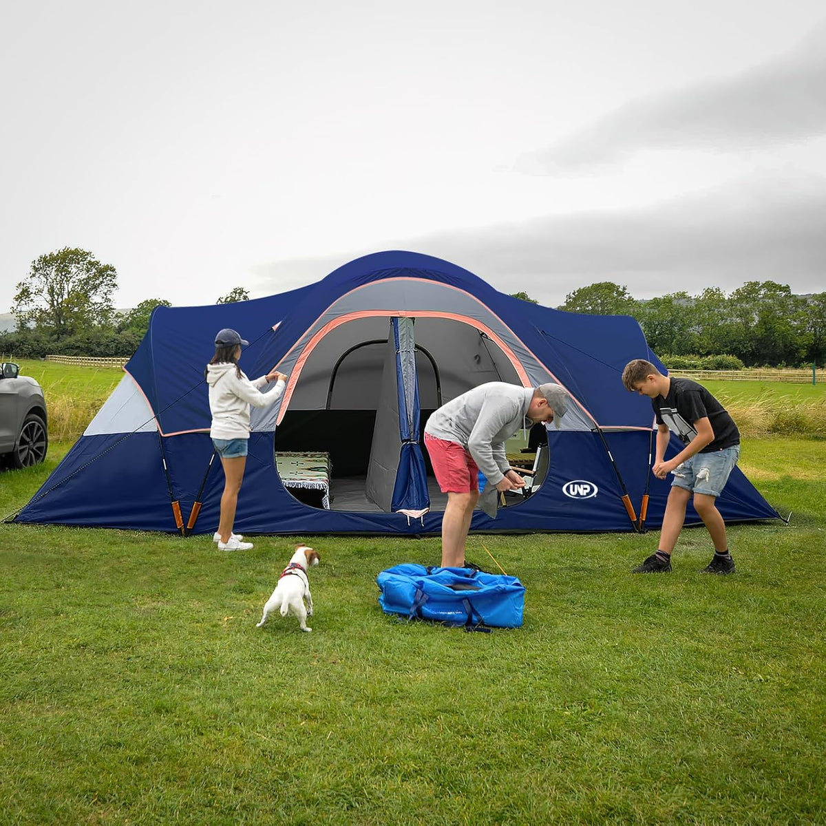 Camping Tent 10-PERSON-FAMILY Tents, Parties, Music Festival Tent, Big, Easy Up, 5 Large Mesh Windows, Double Layer, 2 Room, Waterproof,…