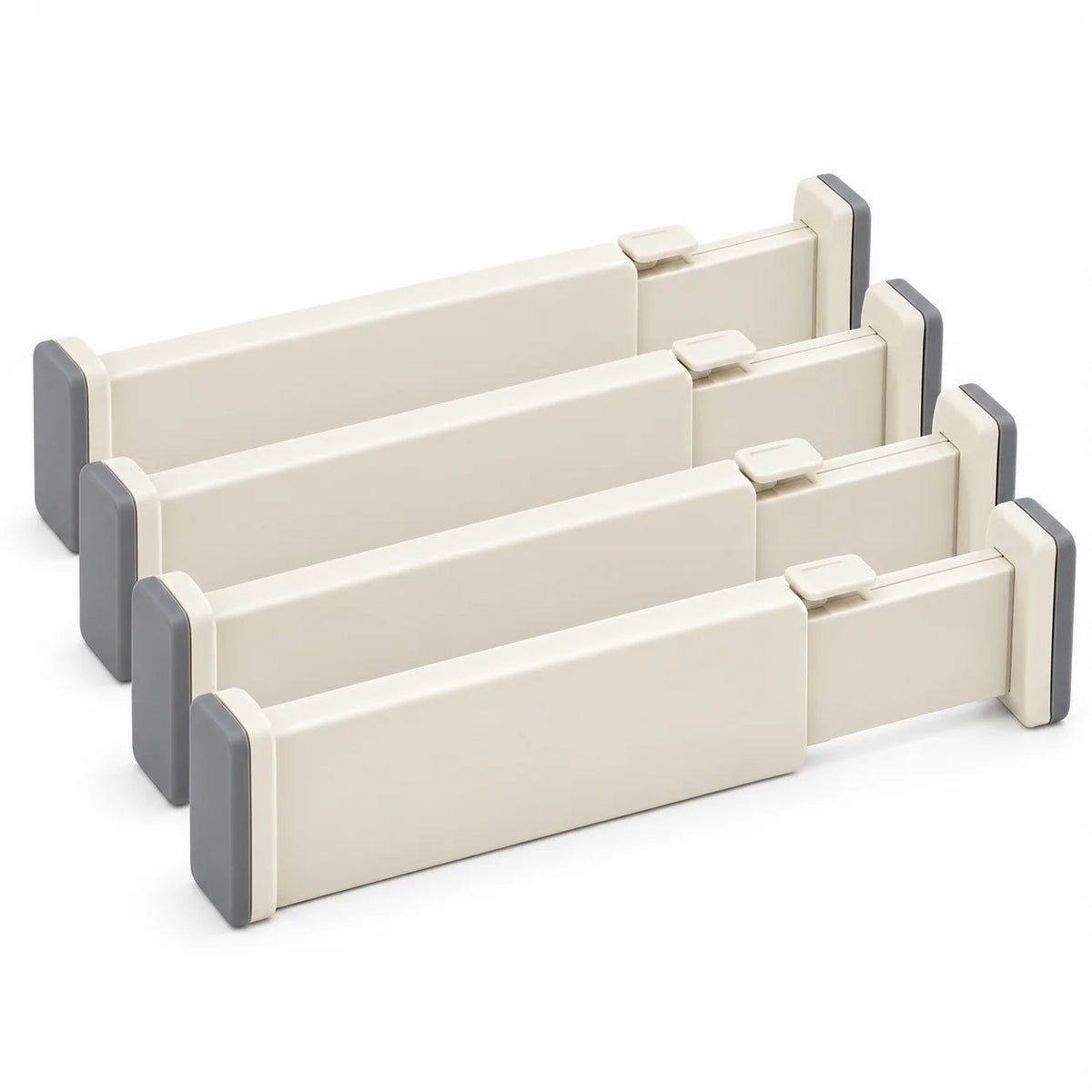 Ivory Compact Adjustable Drawer Dividers, 4-Pack