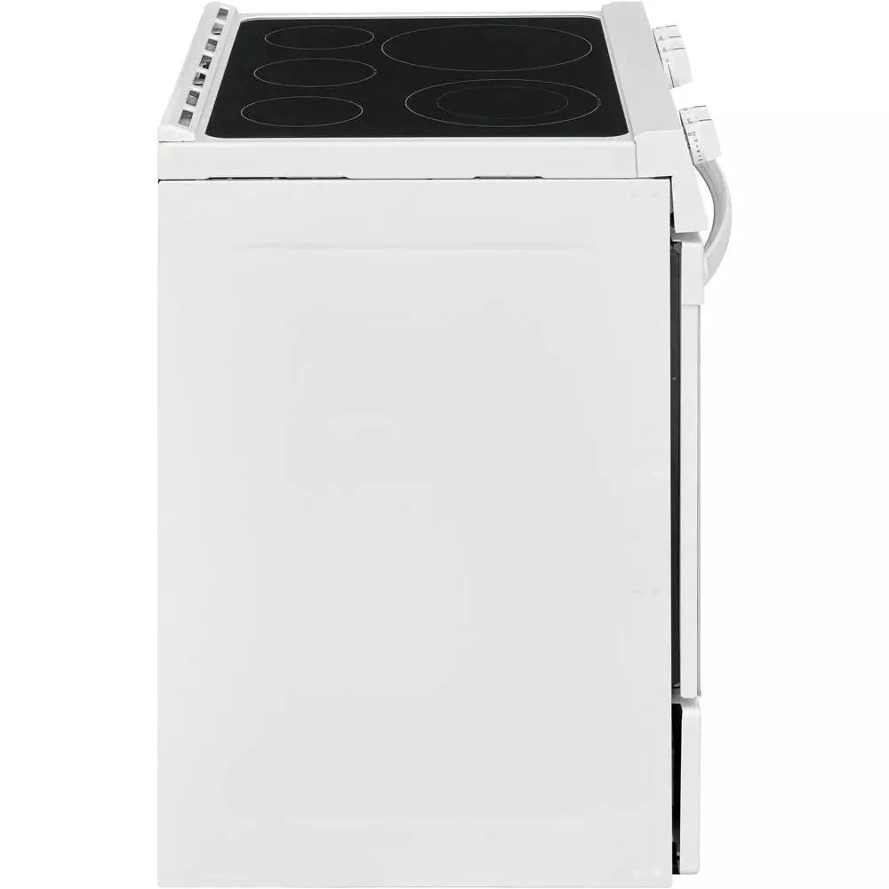 30 in. 5.0 Cu. ft. Single Oven White with Nvs Black Glass